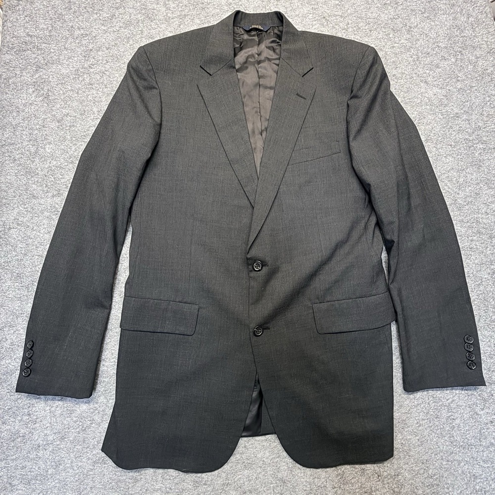 Brooks Brothers Brooksease Men’s 42R Charcoal 100% Wool Blazer Made in USA